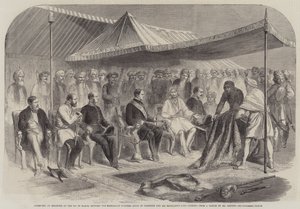 Intervista a Sealkote, il 9 marzo, tra il Maharajah Rumbeer Singh di Cashmere e Sua Eccellenza Lord Canning da English School