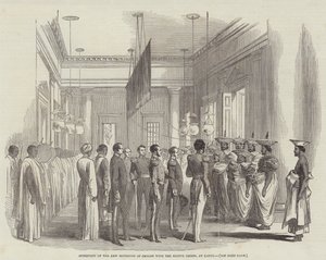 Incontro del nuovo governatore di Ceylon con i capi nativi a Kandy da English School