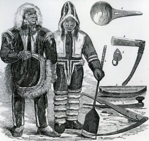 Coppia Inuit (incisione) da English School