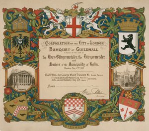 Invito del Comune di Londra a un banchetto alla Guildhall, 24 maggio 1909