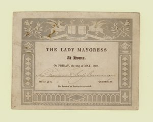 Invito dalla Lady Mayoress, At Home, 21 maggio 1830