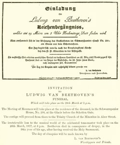 Invito al funerale di Beethoven da English School
