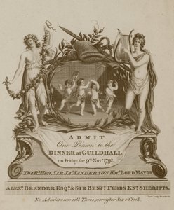 Invito a un banchetto alla Guildhall, Londra, il 9 novembre 1792 da English School