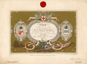 Invito a un banchetto alla Guildhall, Londra, il 9 novembre 1853 da English School