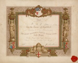 Invito a un banchetto alla Guildhall, Londra, il 9 novembre 1854 da English School