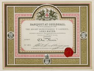 Invito a un banchetto alla Guildhall, Londra, il 9 novembre 1866