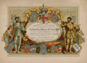 Invito a un banchetto alla Guildhall, Londra, il 9 novembre 1880 da English School