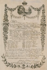 Invito a una cena tenuta dal London Dispensary al London Tavern, 16 aprile 1804
