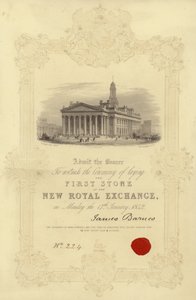 Invito alla posa della prima pietra del Nuovo Royal Exchange