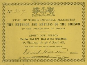 Invito alla visita delle loro Maestà Imperiali, l