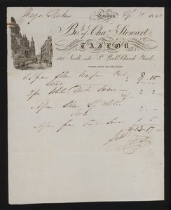 Fattura di Charles Stewart, sarto, St Paul