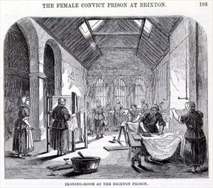 Sala da stiro nella prigione di Brixton, da 