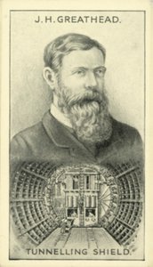 JH Greathead, Scudo per gallerie (litografia) da English School