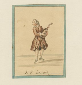 J. F. Händel, metà del XIX secolo (penna e inchiostro, pastello e lavaggio su carta)