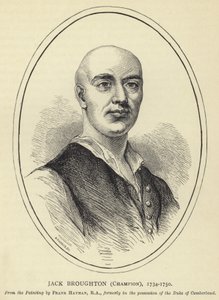 Jack Broughton, Campione, 1734-1750, dal Dipinto di Frank Hayman, RA, precedentemente in possesso del Duca di Cumberland