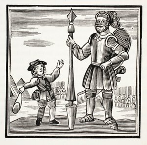 Jack e il gigante, illustrazione da Chap-books del XVIII secolo di John Ashton, pub. 1882 da English School