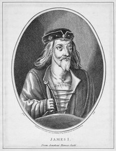 Giacomo I (1394-1437), Re di Scozia, da Johnstones Scottish Heroes, inciso da Adam, pubblicato 1794