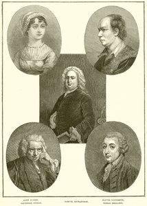 Jane Austen, Laurence Sterne, Samuel Richardson, Oliver Goldsmith, Tobias Smollett da English School