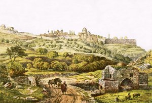 Gerusalemme dal pozzo di Giobbe da English School