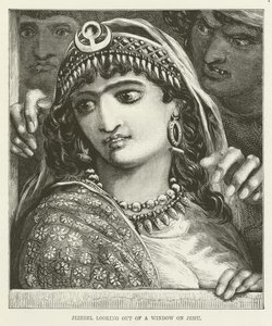 Jezebel guarda fuori da una finestra su Jehu da English School