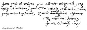 John Bradford, Martire
