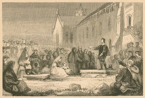 John Livingston che predica alla chiesa di Shotts da English School