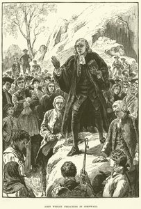 John Wesley, predicando in Cornovaglia (incisione) da English School
