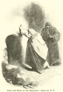 Giovanni e Pietro al sepolcro, Giovanni, xx, 2, 5 da English School