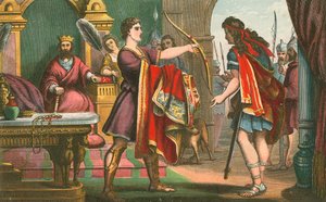 Gionata che dà la sua spada a Davide da English School