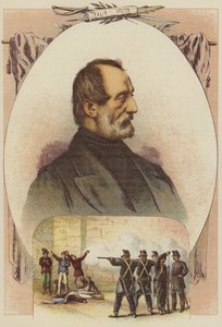 Giuseppe Mazzini, Cittadini fucilati per aver letto il giornale di Mazzini (litografia a colori) da English School