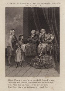 Giuseppe interpreta il sogno del Faraone, Genesi XLI, versetti 1-8 da English School