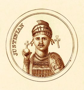 Giustiniano, illustrazione da Il Dizionario Storico Universale di George Crabb, pubblicata nel 1825