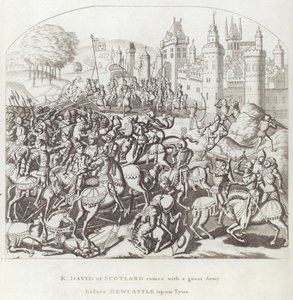 Re Davide di Scozia arriva con un grande esercito davanti a Newcastle upon Tyne da English School