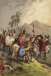 Kaffir che trasportano i loro feriti dalla guerra da English School