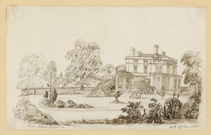 Giardini di Kensington Palace; datato 27 agosto 1857 da English School