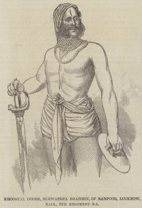 Khoosyal Doobe, Surwarrea Brahmin, di Rampoor, Lucknow, Naik, 8° Reggimento Fanteria Nativa da English School