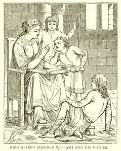 Re Alfredo (regnò 871-901) e sua madre