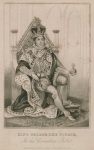 Re Giorgio IV nei suoi abiti di incoronazione da English School