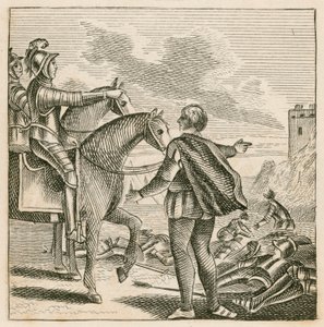 Re Enrico V osserva il campo di battaglia dopo la sconfitta dei francesi ad Agincourt