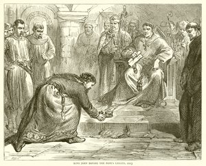 Re Giovanni davanti al legato del Papa, 1213 da English School