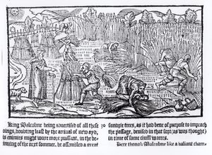 Re Malcolm di Scozia Osserva il Lavoro Agricolo, 1586