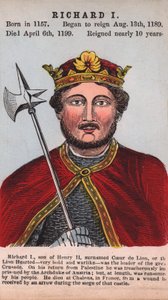 Re Riccardo I (incisione colorata) da English School
