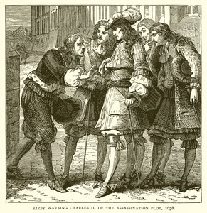Kirby avverte Carlo II del complotto di assassinio, 1678
