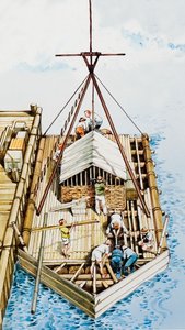Costruzione del Kon-Tiki con legno di balsa