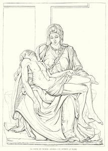 La Pietà di Michelangelo, San Pietro a Roma (incisione) da English School