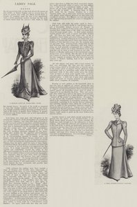 Pagina delle signore, abbigliamento (litografia) da English School