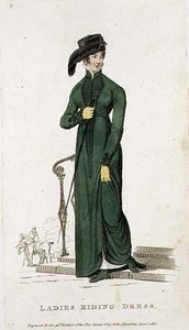 Abito da equitazione per signore, tavola di moda da 
