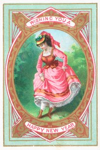 Signora che balla, cartolina di Capodanno da English School