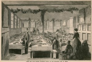 Scuola Ragged Lamb and Flag, festa per i bambini, 3 gennaio 1850