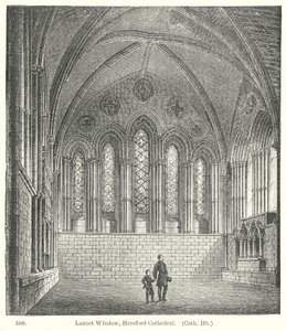 Finestra di Lancet, Cattedrale di Hereford (incisione)
